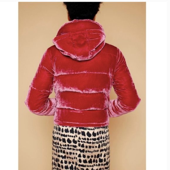 Rachel Antonoff x Anthropologie Peggy Velvet Puffer Jacket Women's Size M - Picture 7 of 16